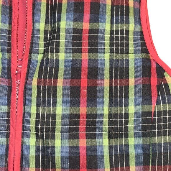 Pendleton Down Filled Red And Green Plaid Vest Women's Size Petite large - Picture 7 of 7